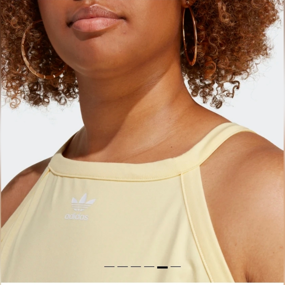 "NEW"  Adidas Originals Women's Adicolor Classics Tight Summer Dress-Yellow - Picture 4 of 6